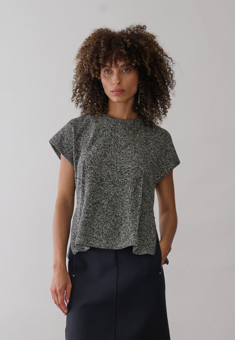 Blusa Capuz Removível Tweed