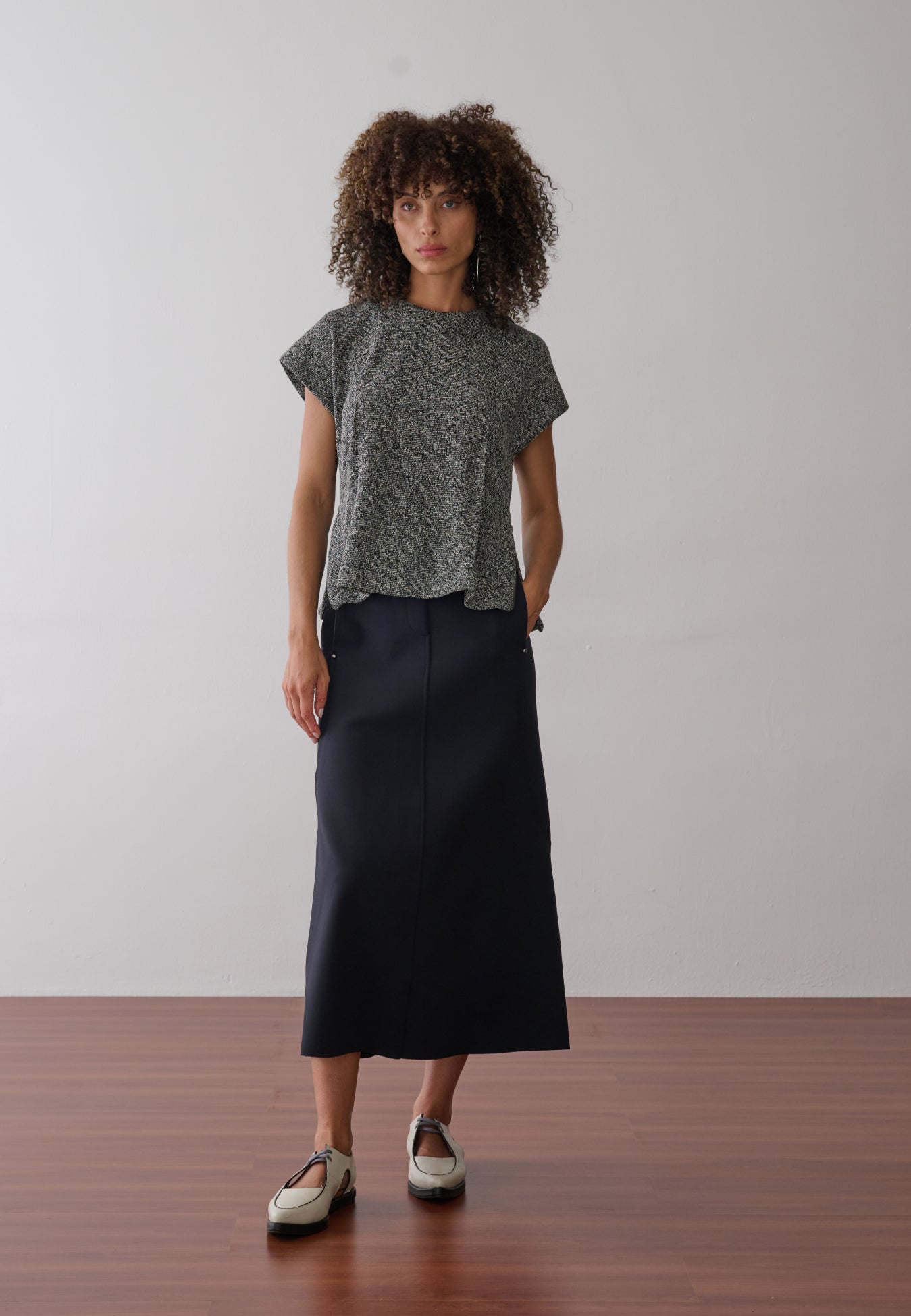 Blusa Capuz Removível Tweed