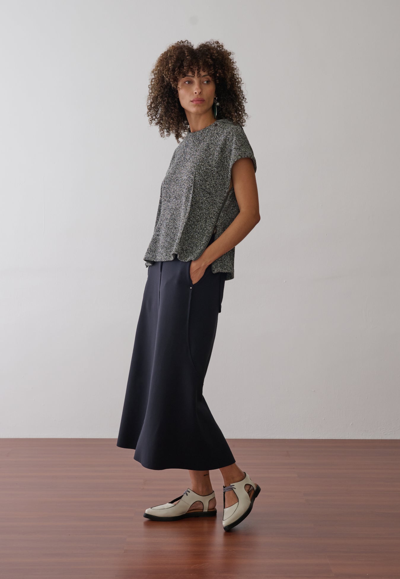 Blusa Capuz Removível Tweed