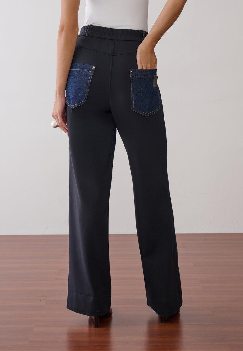 Calça Pantalona Denin Tech
