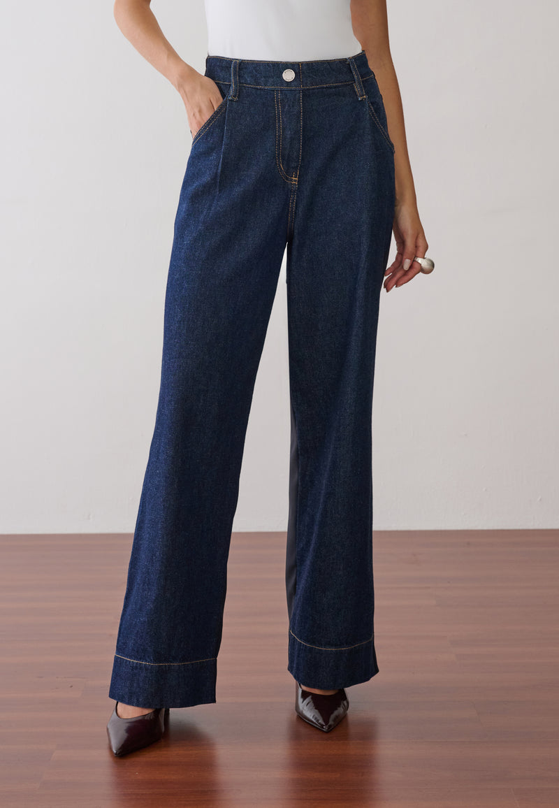 Calça Pantalona Denin Tech