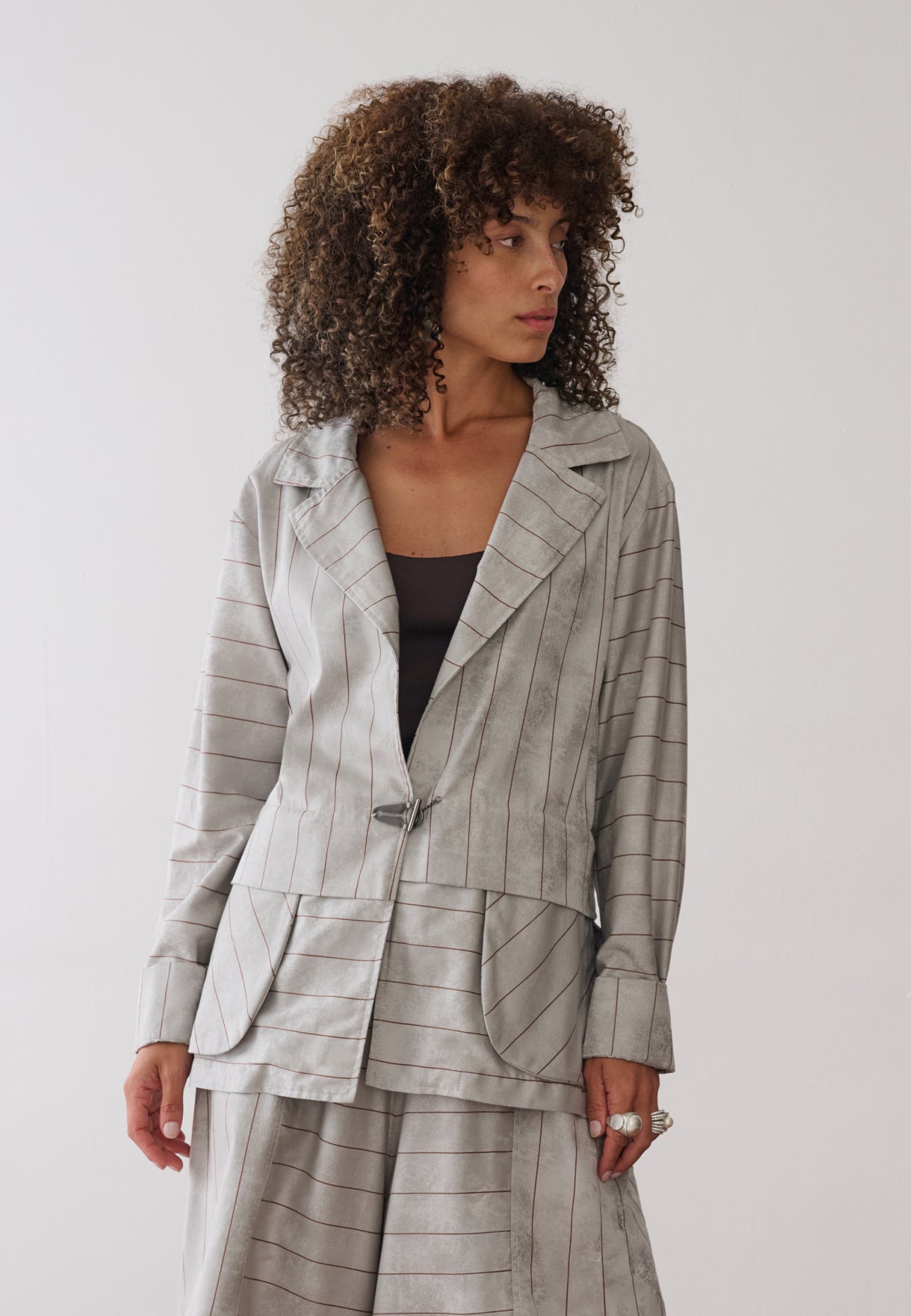 Blazer Alongado Jacquard