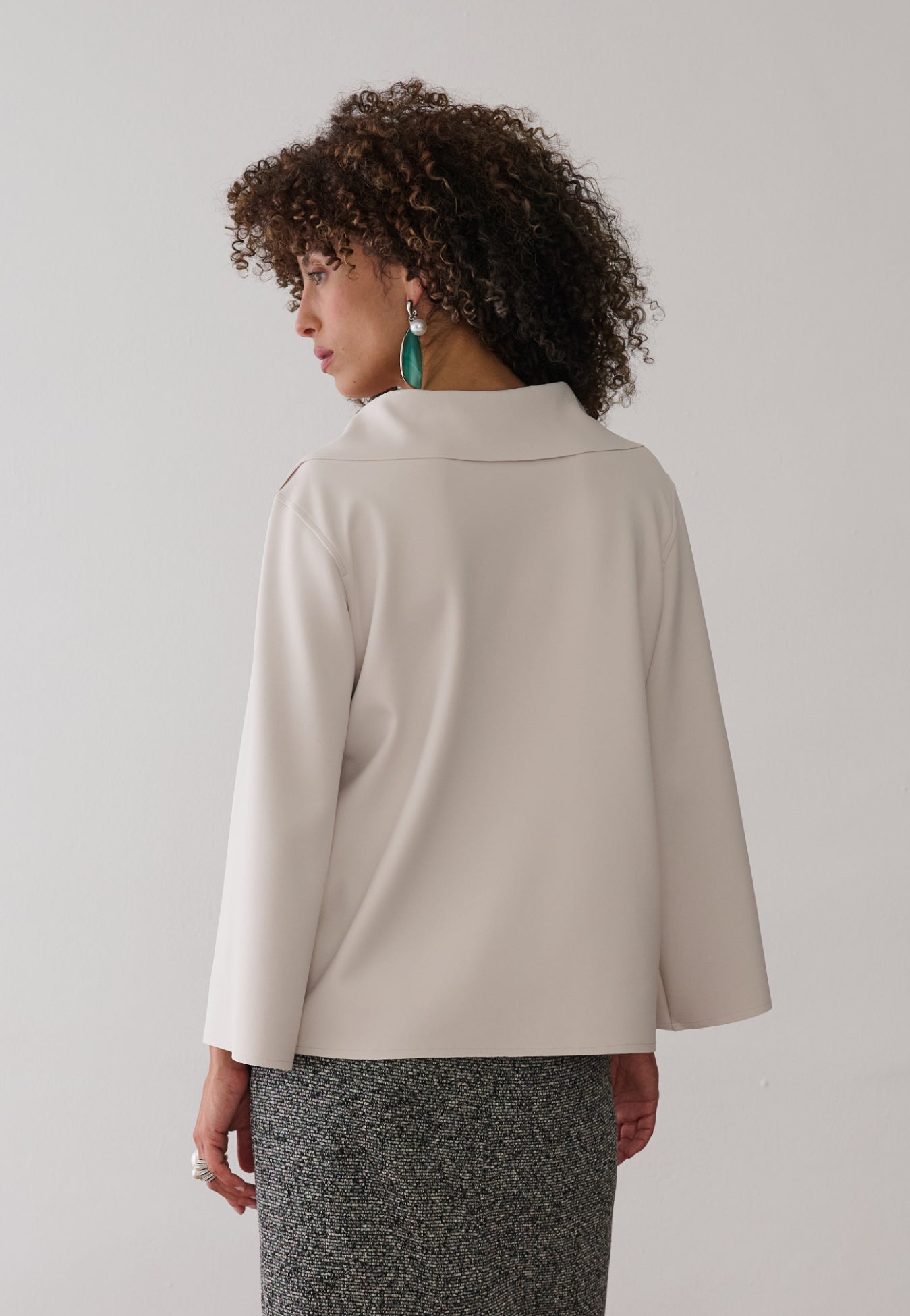 Blusa Decote V Manga Longa