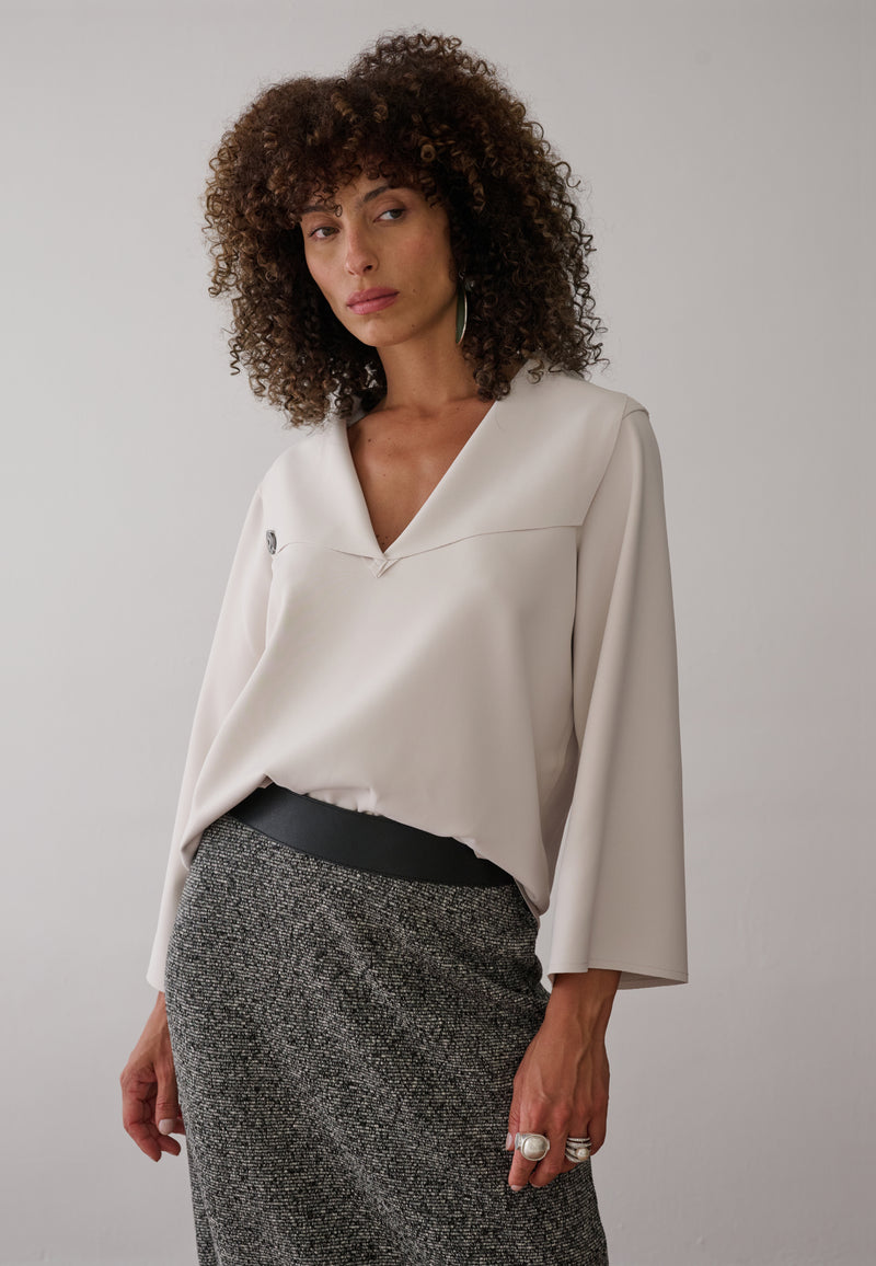 Blusa Decote V Manga Longa
