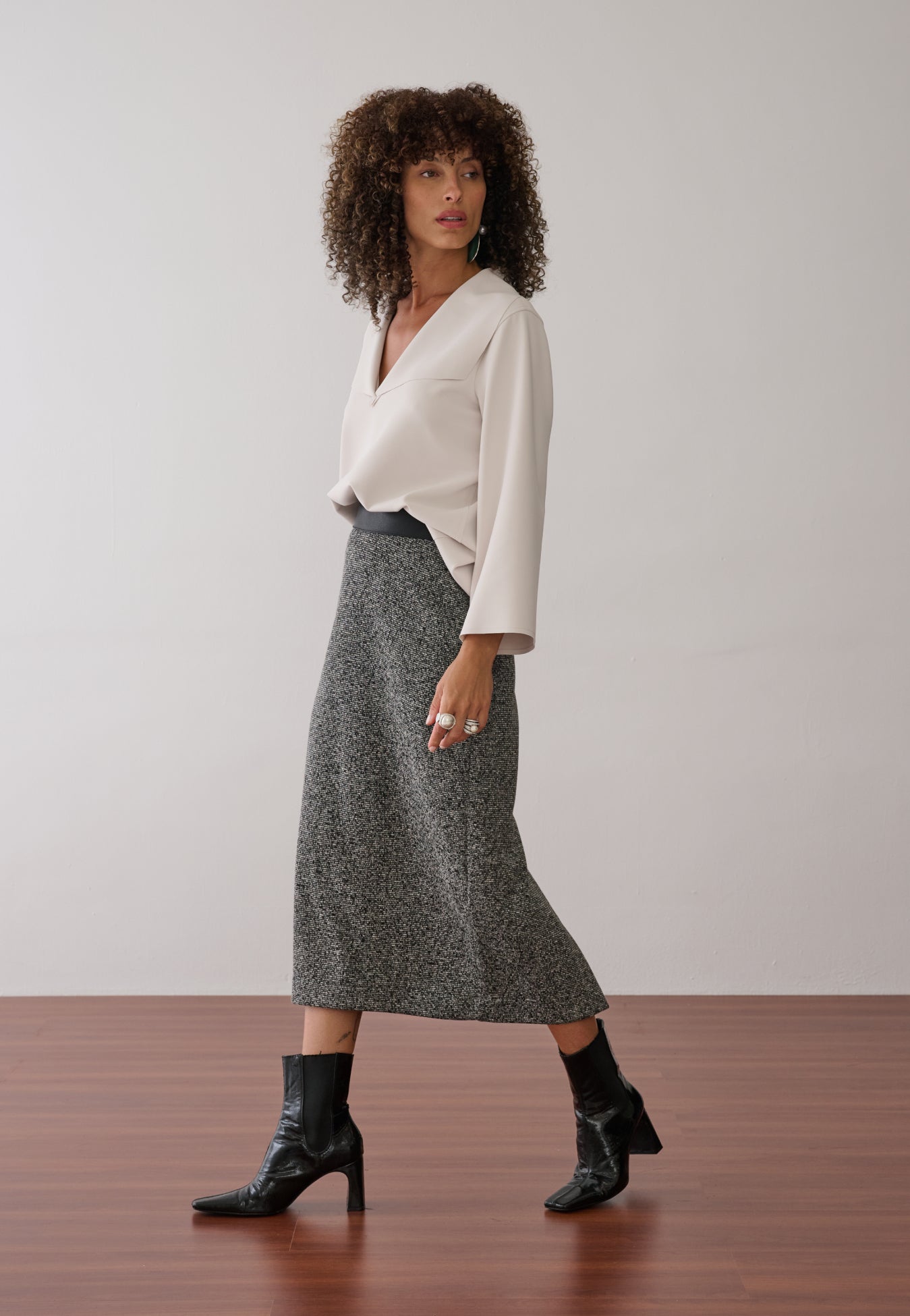 Blusa Decote V Manga Longa
