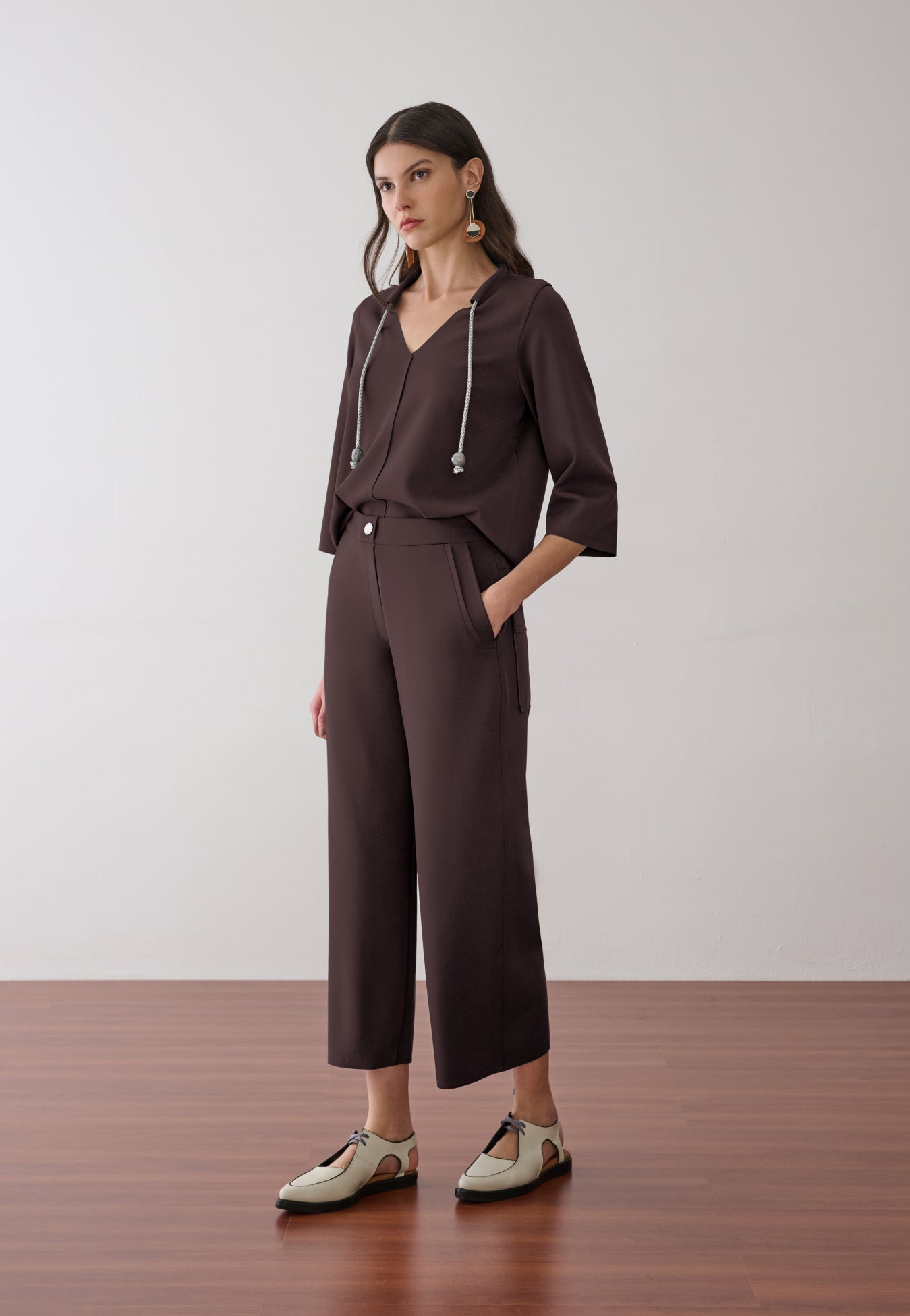 Blusa Decote V Com Cordão