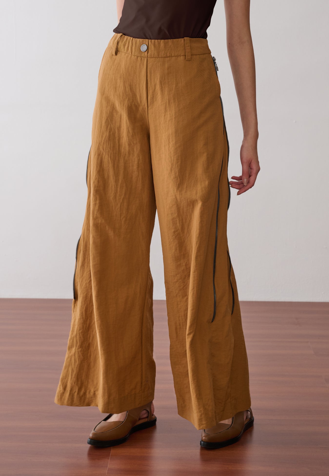 Calça Wide Ziper Lateral