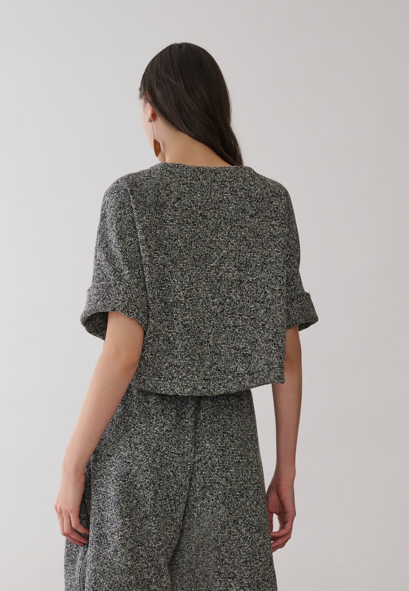 Jaqueta Manga Ampla Tweed