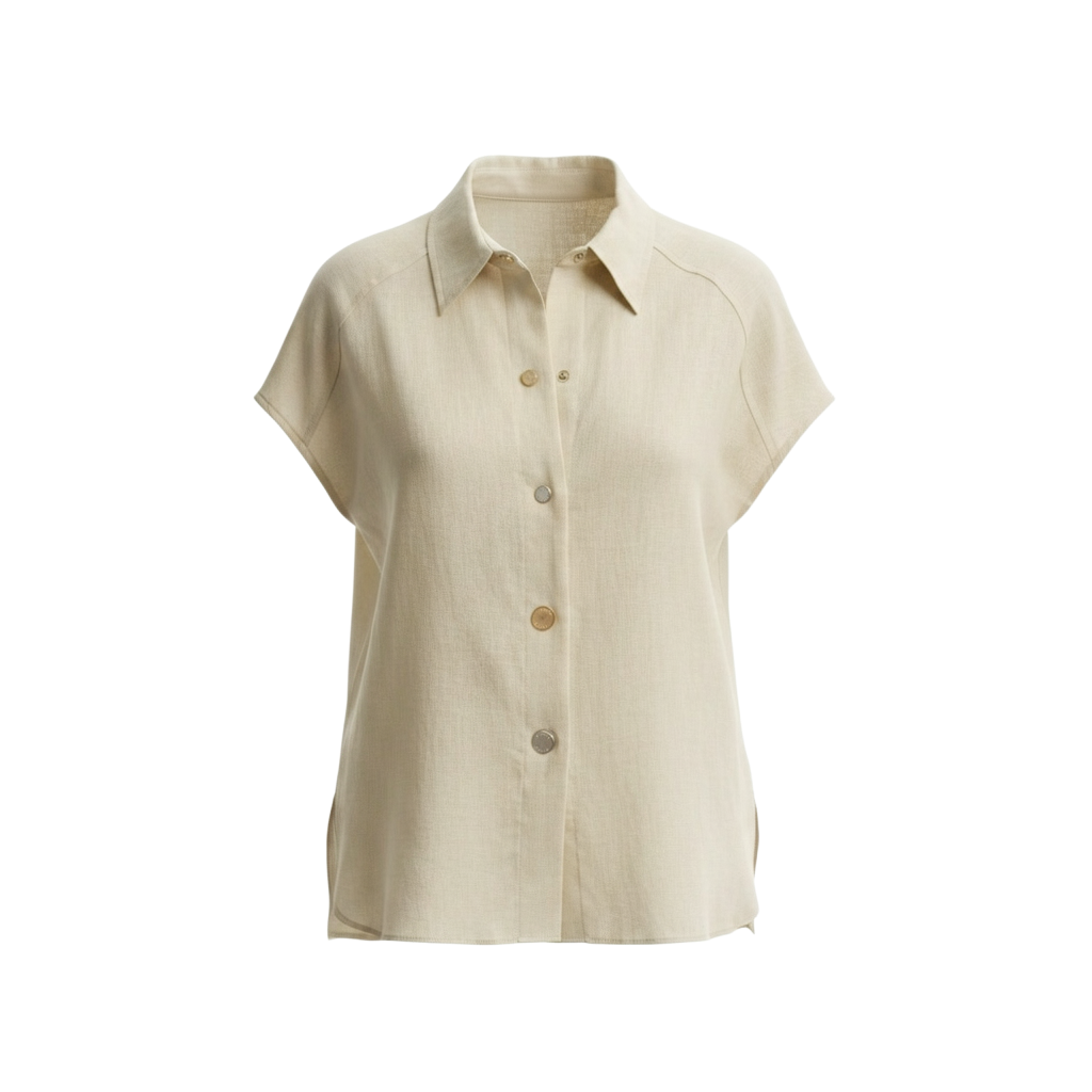 Camisa Linho Manga Japonesa