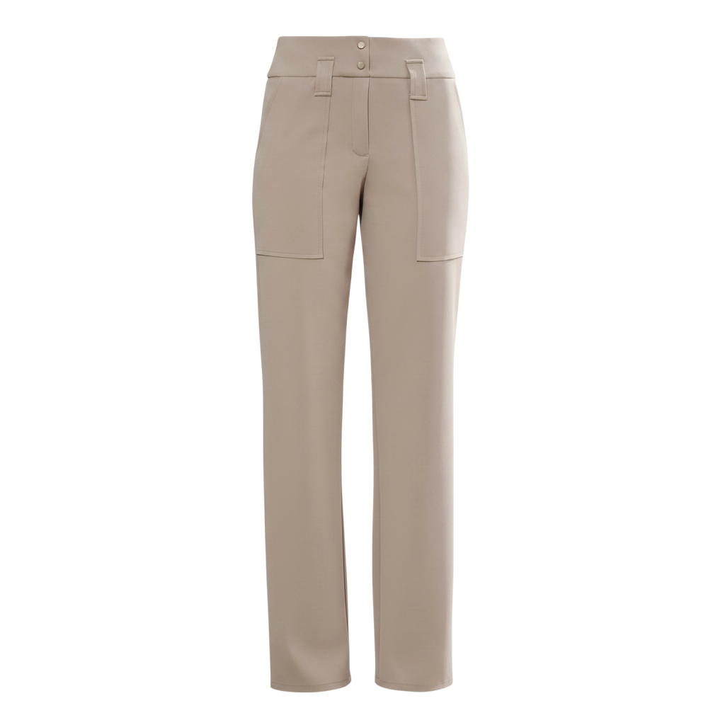 Calça Reta Bolsos Sobrepostos