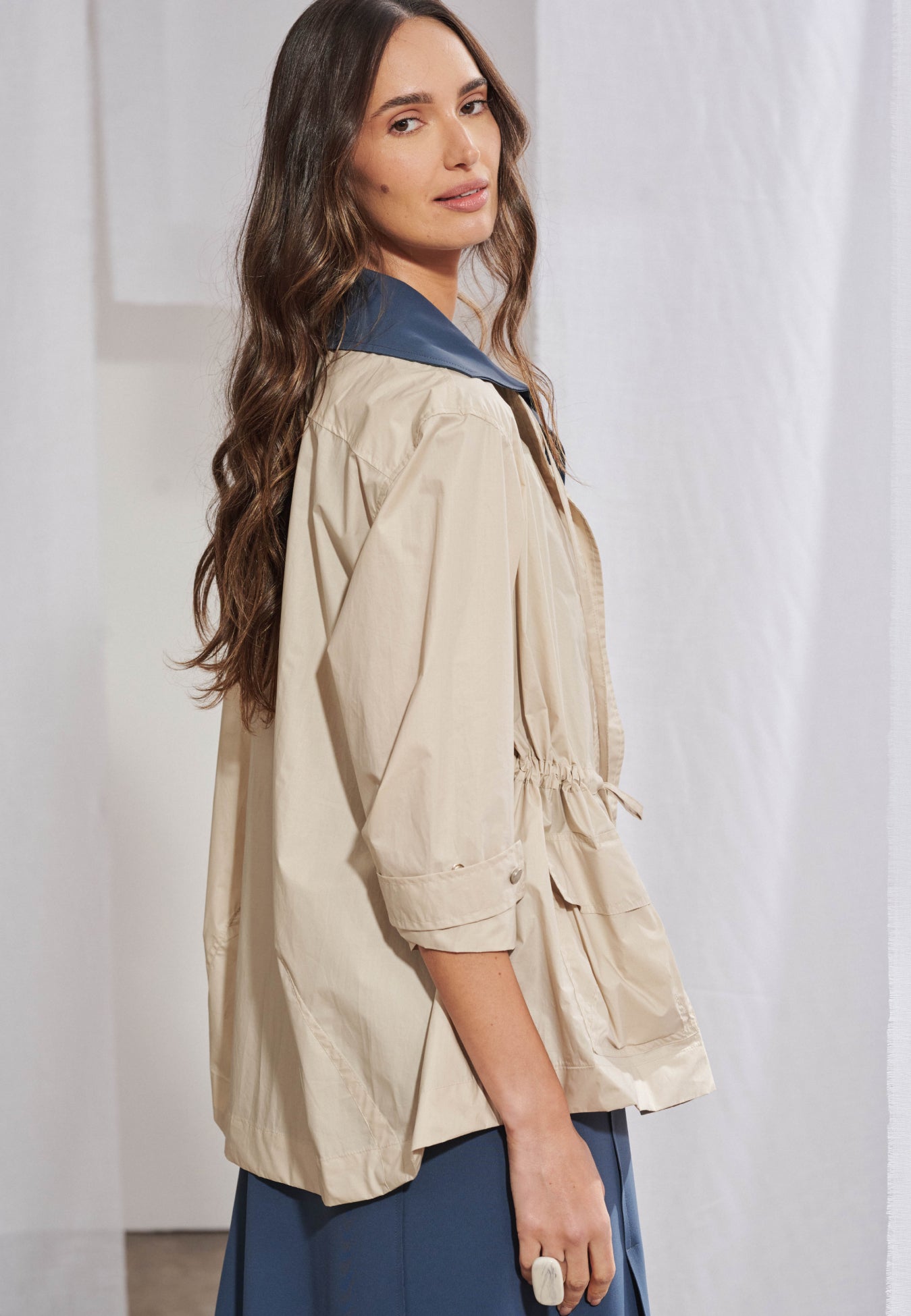 Parka Utilitária Efeito Empapelado