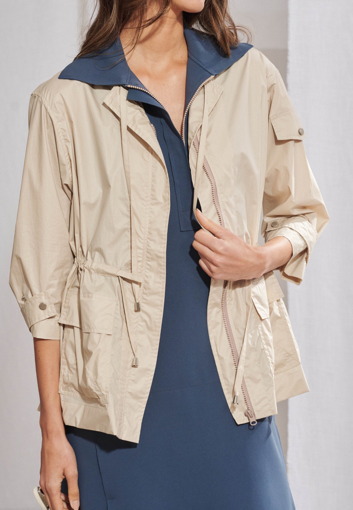 Parka Utilitária Efeito Empapelado