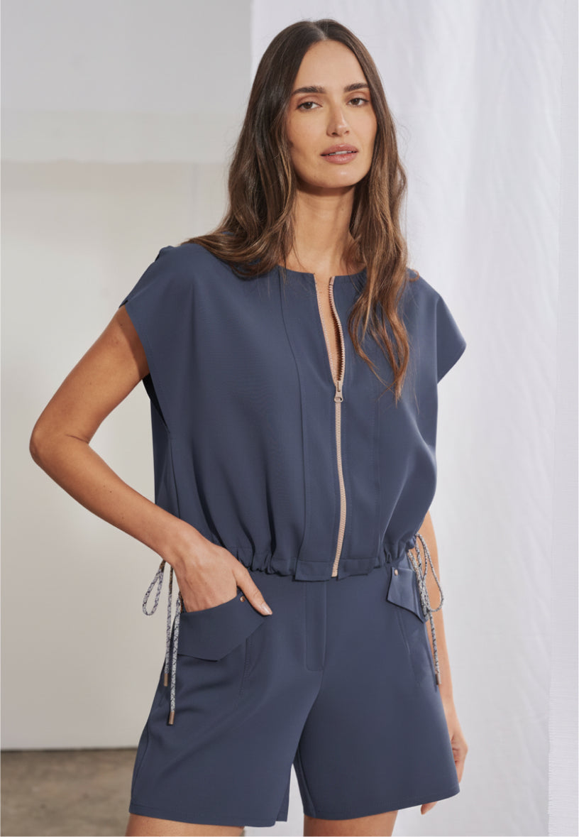 Short Alfaiataria Bolsos Frontais