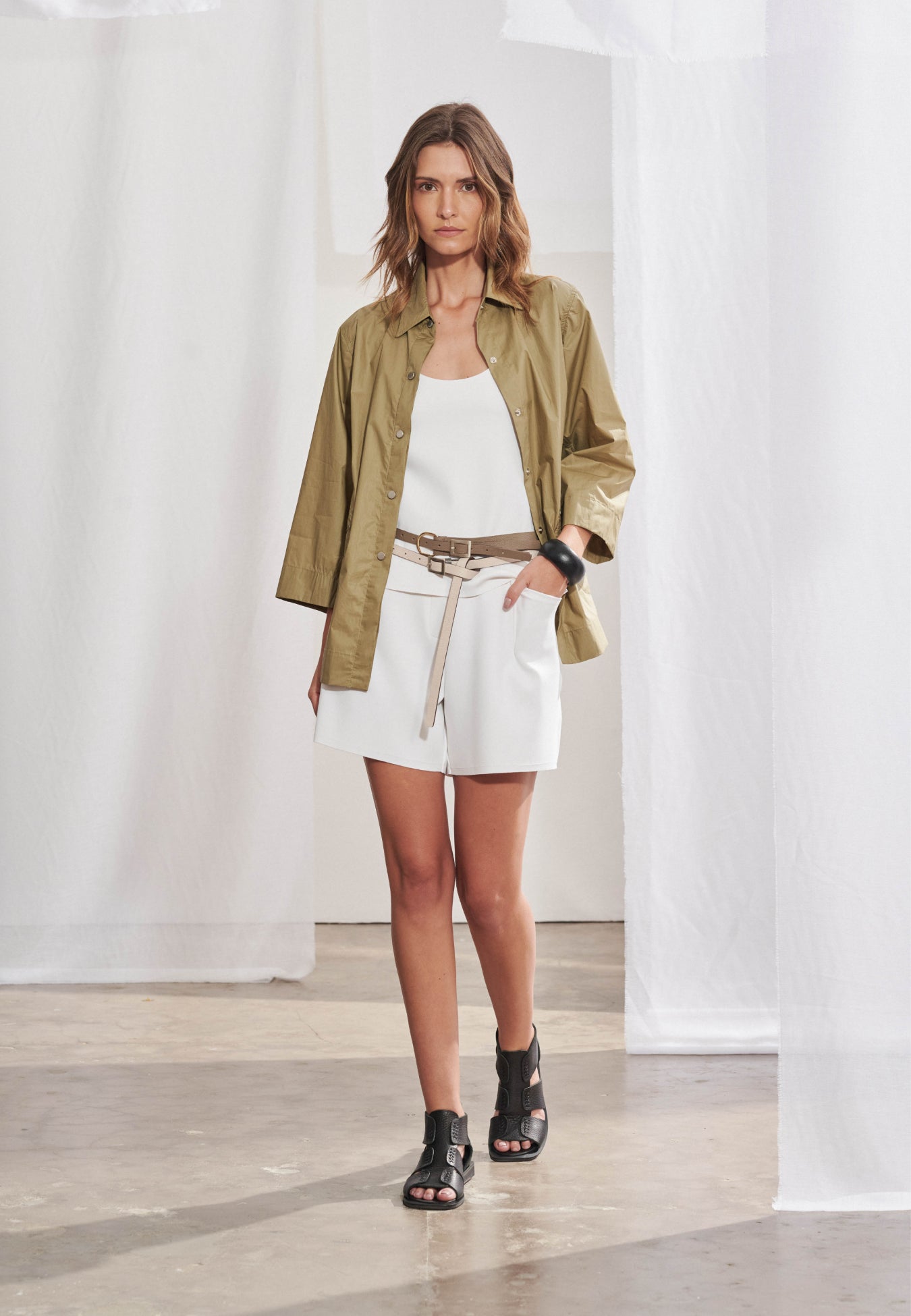 Short Alfaiataria Bolsos Frontais
