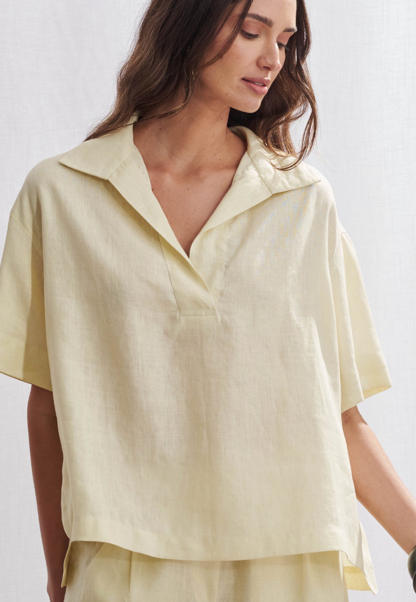 Camisa de Linho Polo Boxy