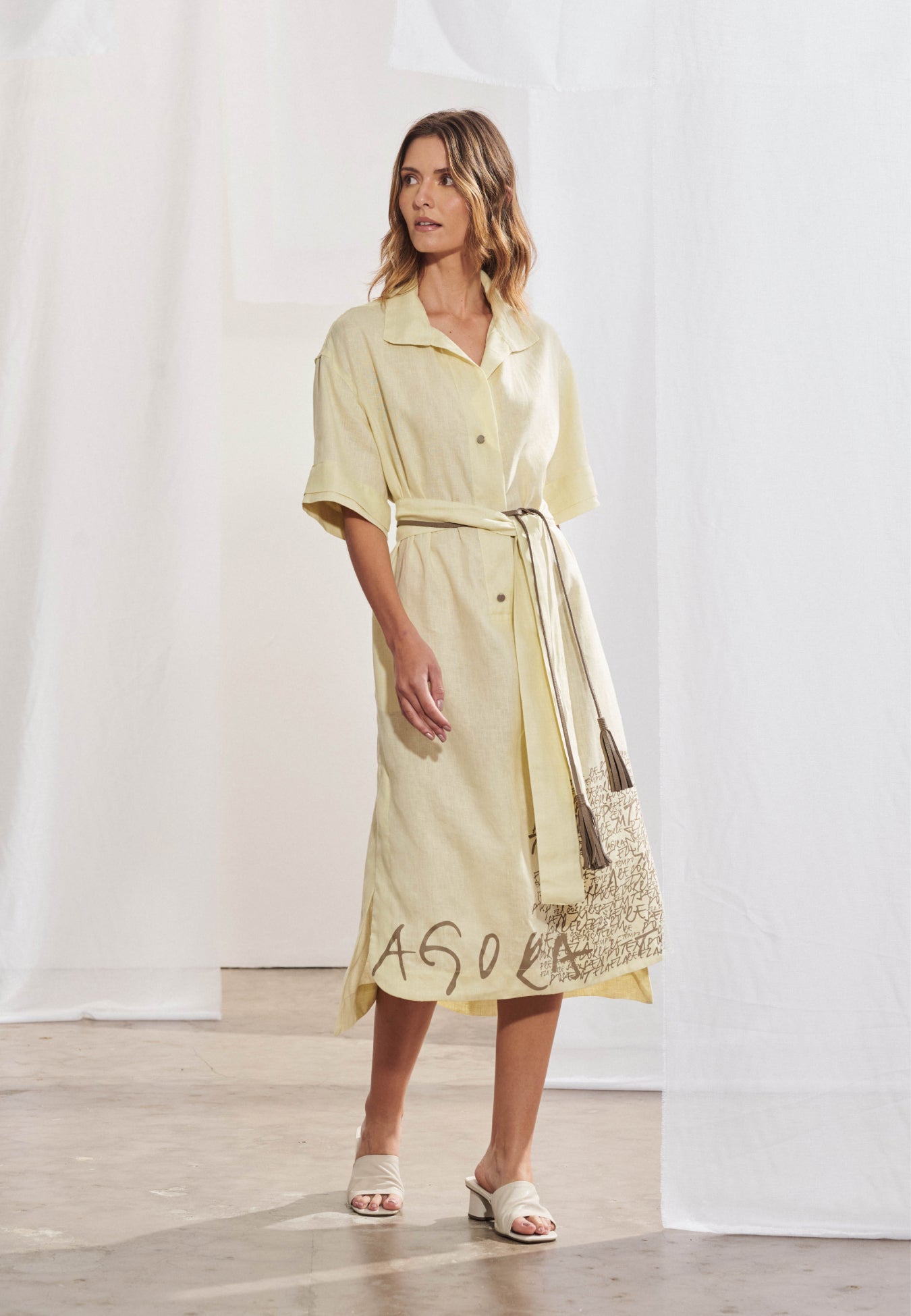 Vestido Chemise de Linho Midi