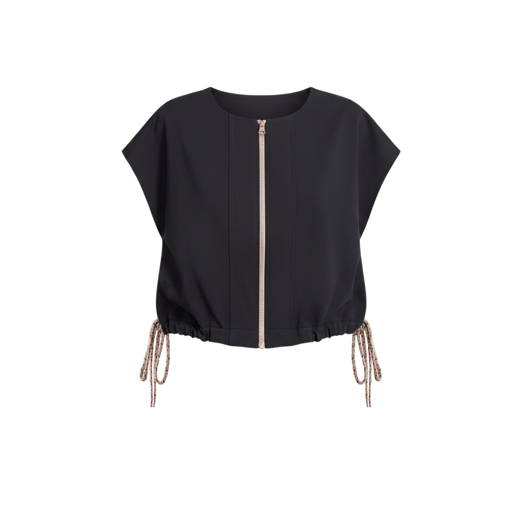 Blusa Zíper Barra Ajustável