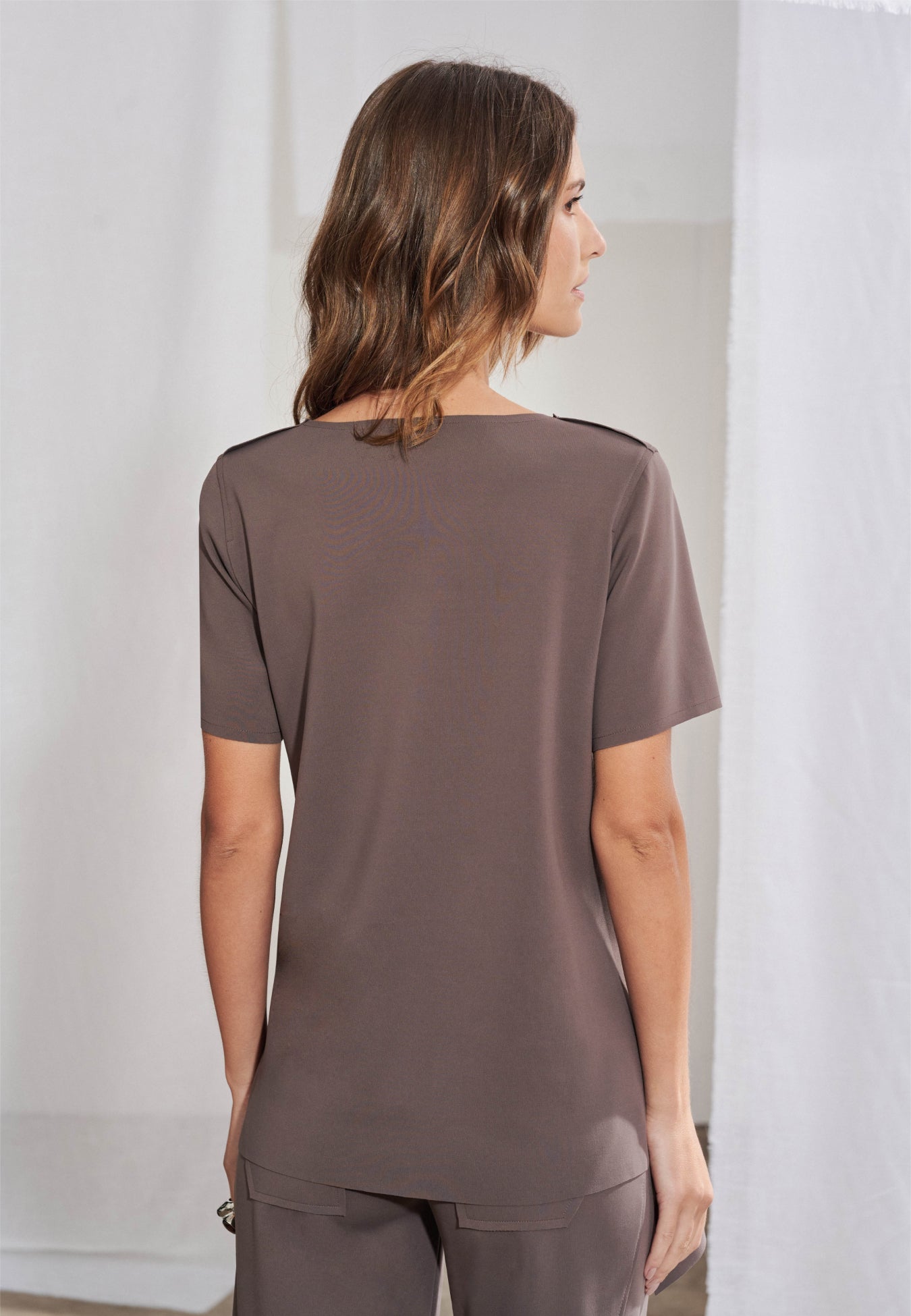 Blusa Manga Curta Transpassada