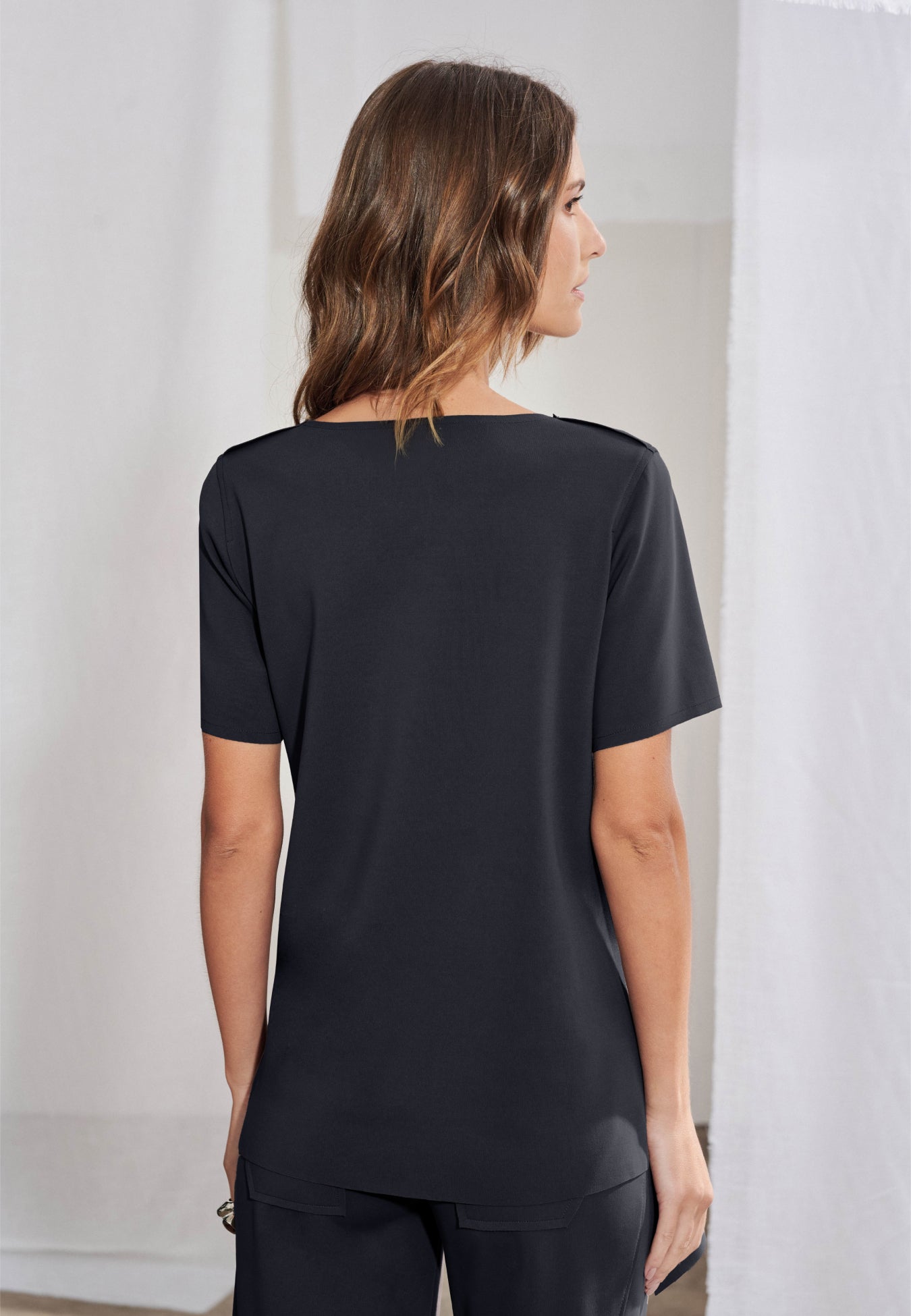 Blusa Manga Curta Transpassada