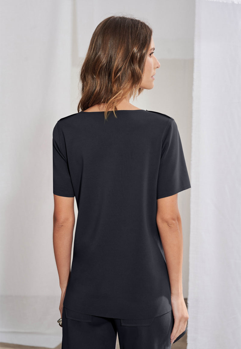 Blusa Manga Curta Transpassada