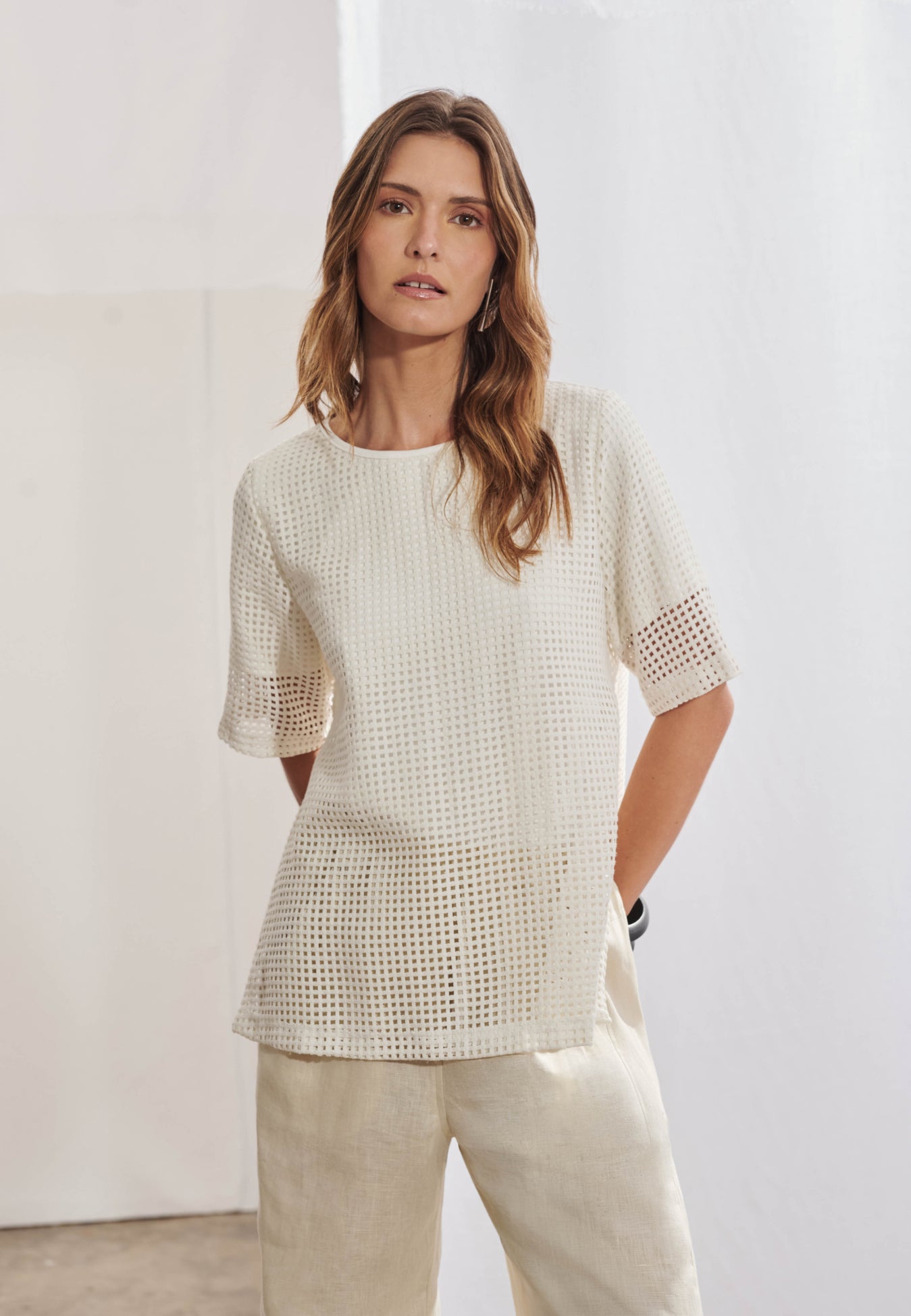 Blusa Telada Fendas Laterais
