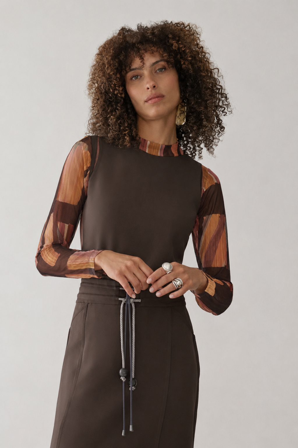 Blusa Tule Sobreposição Tech