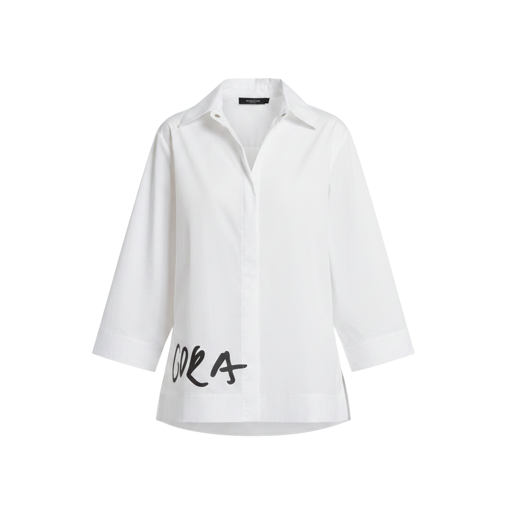 Camisa Evasê Tricoline Manga ¾
