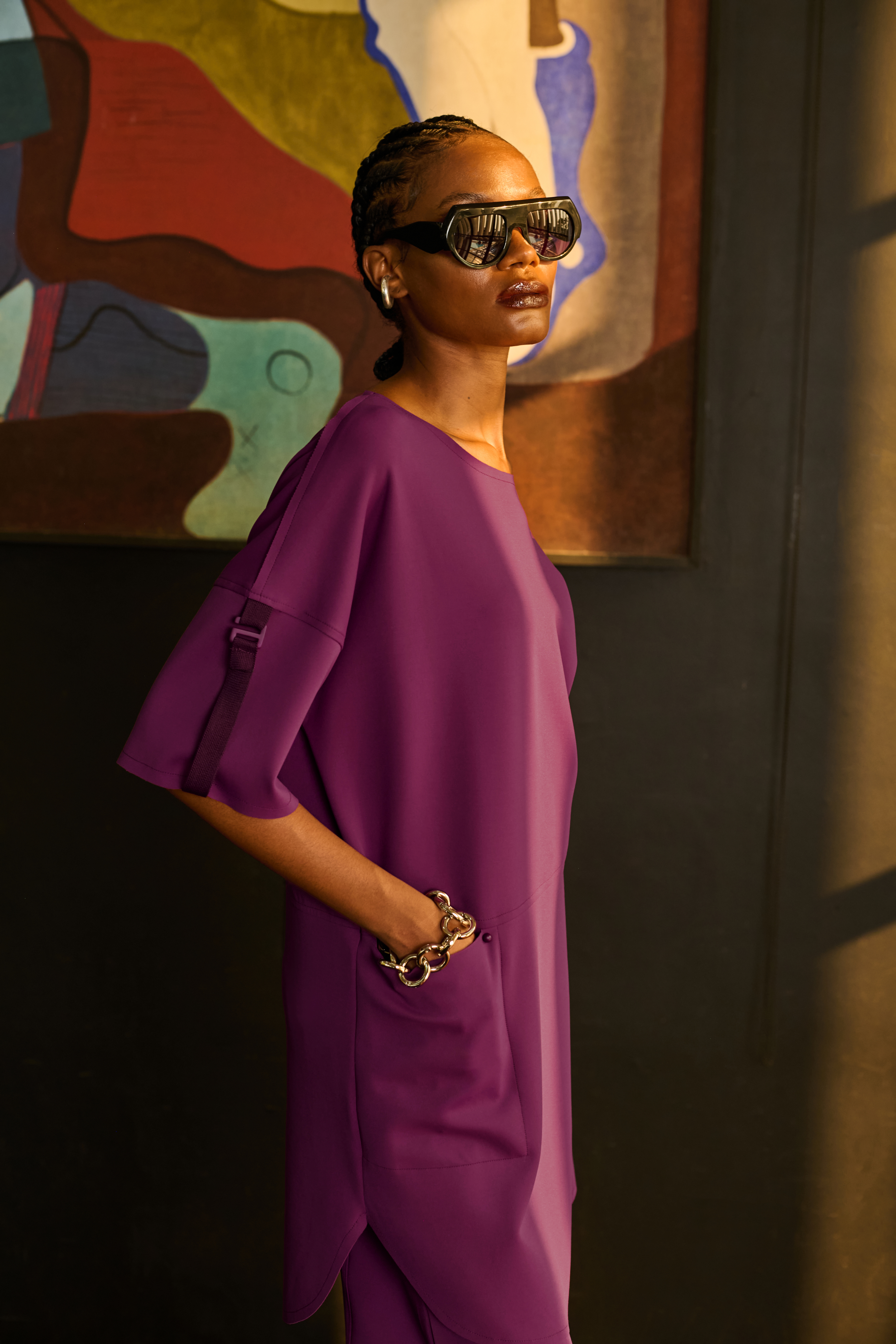 Vestido Amplo Manga Curta